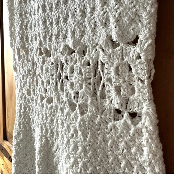 Handmade Crochet Mermaid Midi Maxi Dress Beach Cover Fishtail Hem - Size S/M - Picture 3 of 11